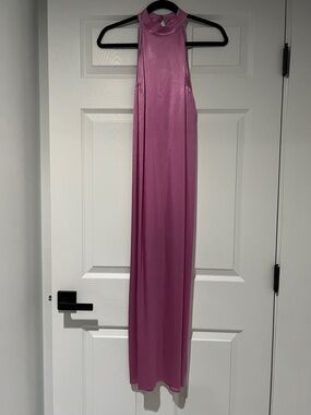 Zara Pink Halter Neck Maxi Dress